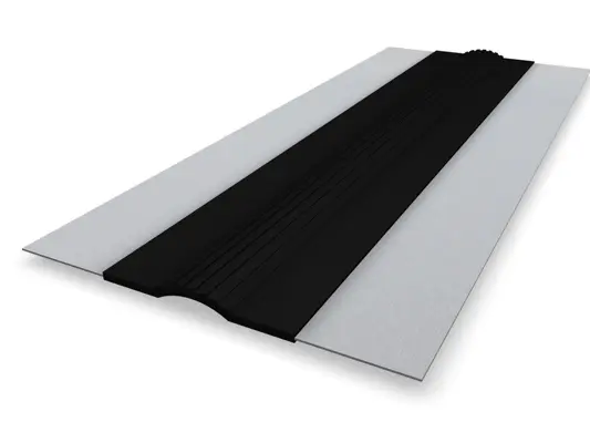 PREFA Saumrinnendila, Aluminium, schwarz, 6.000 x 375 mm, hochwertige Dichtungslösung für Dachrinneninstallation.