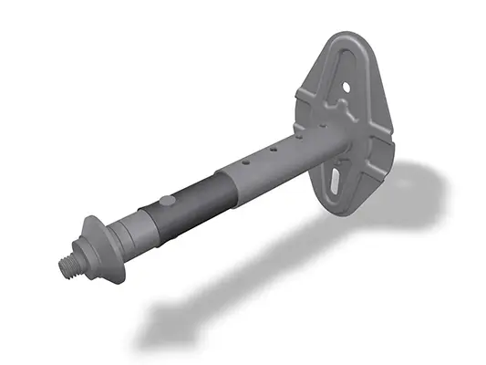 Console pour collier (ITE) PREFA, disponible dans les dimensions 100-180 mm et 180-260 mm, avec chevilles, vis et cache, idéale pour la fixation sûre des colliers.