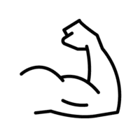 Zeichnung eines muskulösen Arms