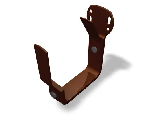 Crochet de larmier PREFA pour gouttière carrée en brun – support de gouttière robuste en aluminium, adapté aux gouttières de dimensions 250 et 333 pour un drainage sûr des toitures