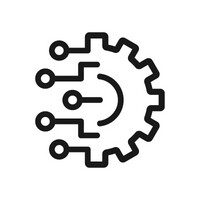 Clipart de roue dentée symbolisant le progrès technique et l'innovation