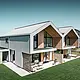 Maisons jumelées modernes avec enveloppe de bâtiment PREFALZ, le toit et la façade sont habillés de PREFALZ couleur gris quartz, tuyau de descente carré compris