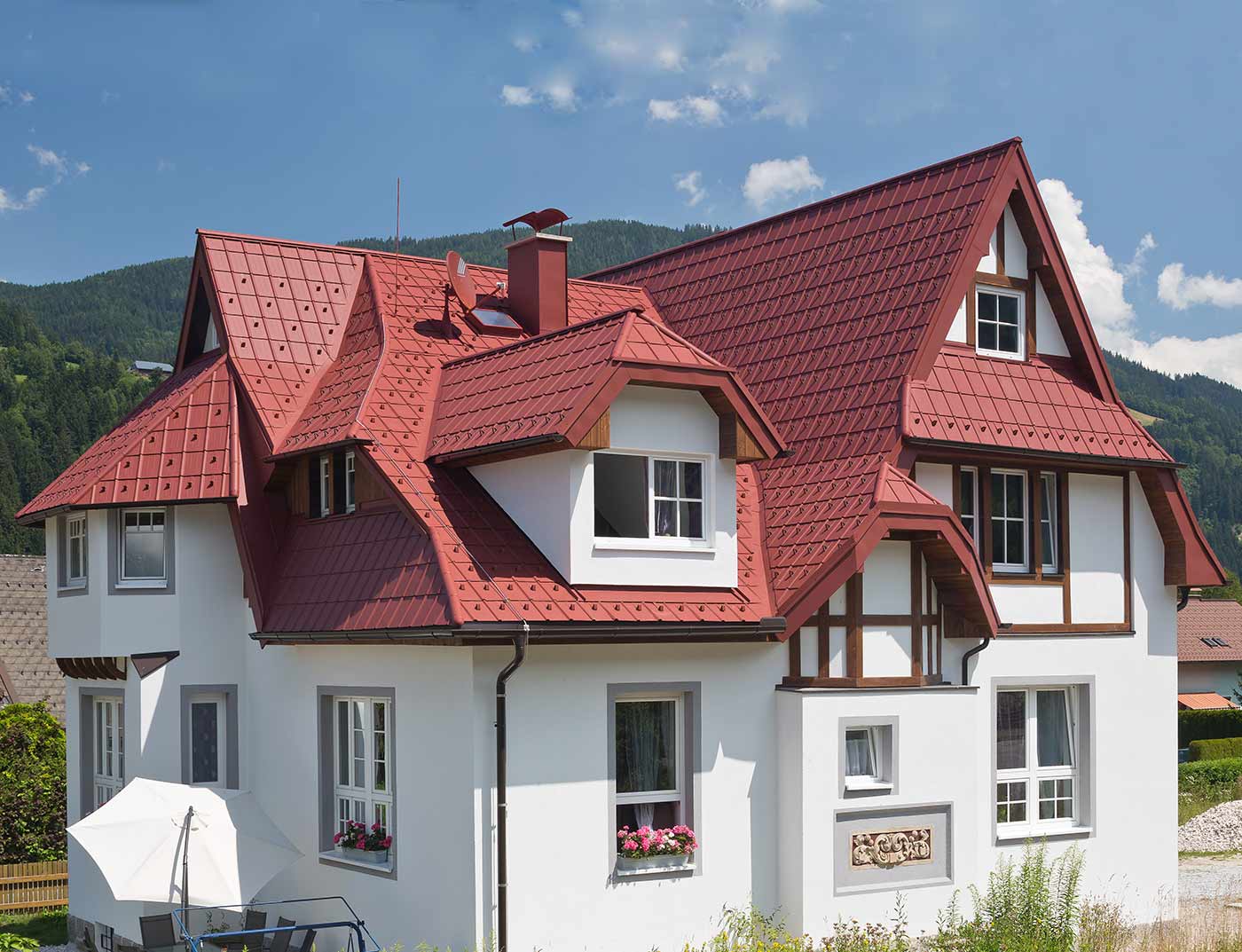 Referentieobjecten PREFA Daksystemen Dakpan 05 P.10 oxiderood